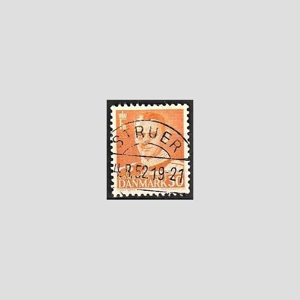 FRIMRKER DANMARK | 1948-50 - AFA 309 - Fr. IX 30 re orange - Lux Stemplet Struer