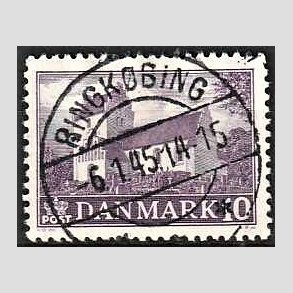 FRIM�RKER DANMARK | 1944 - AFA 285 - Landsbykirker - 10 �re violet - Pragt Stemplet