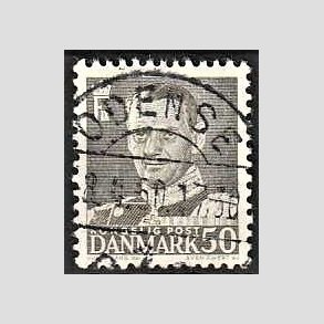 FRIMRKER DANMARK | 1948-50 - AFA 312 - Fr. IX 50 re gr - Pragt Stemplet Odense