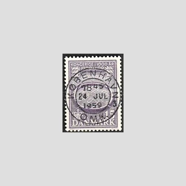 FRIMRKER DANMARK | 1953-56 - AFA 347 - Kongeriget 1000 r - 15 re violet - Pragt Stemplet "KBENHAVN"