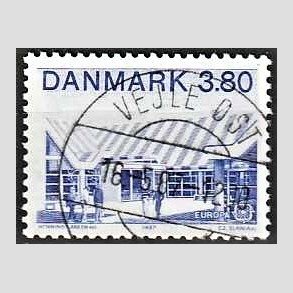 FRIM�RKER DANMARK | 1987 - AFA 883 - Europam�rker - 3,80 Kr. bl� - Pragt Stemplet