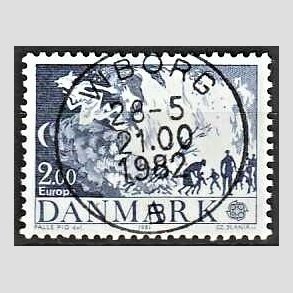 FRIM�RKER DANMARK | 1981 - AFA 728 - Folklore - 2,00 Kr. bl� - Pragt Stemplet Viborg