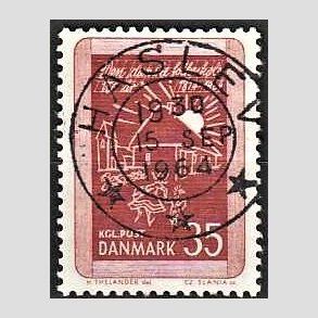 FRIM�RKER DANMARK | 1964 - AFA 423 - Skolev�snet 150 �r - 35 �re r�dbrun - Pragt Stemplet 