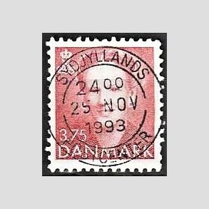 FRIMRKER DANMARK | 1992 - AFA 1017 - Dronning Margrethe - 3,75 Kr. rd - Pragt Stemplet