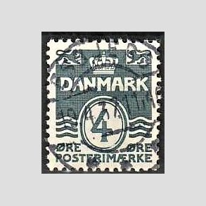 FRIM�RKER DANMARK | 1937-40 - AFA 198a - B�lgelinie 4 �re bl� - Lux Stemplet