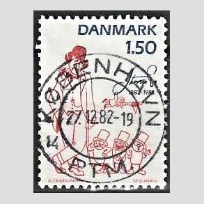 FRIM�RKER DANMARK | 1982 - AFA 761 - Storm P. - 1,50 Kr. r�d/bl� - Pragt Stemplet