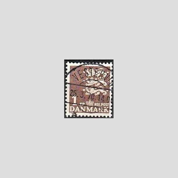 FRIMRKER DANMARK | 1946-47 - AFA 293 - Rigsvben 1,00 Kr. brun - Lux Stemplet Vestervig