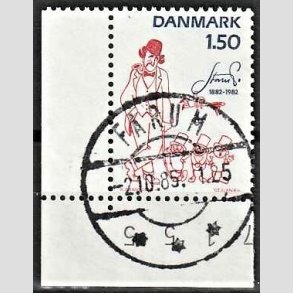 FRIM�RKER DANMARK | 1982 - AFA 761 - Storm P. - 1,50 Kr. r�d/bl� - Pragt Stemplet Farum