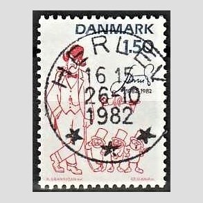 FRIM�RKER DANMARK | 1982 - AFA 761 - Storm P. - 1,50 Kr. r�d/bl� - Pragt Stemplet