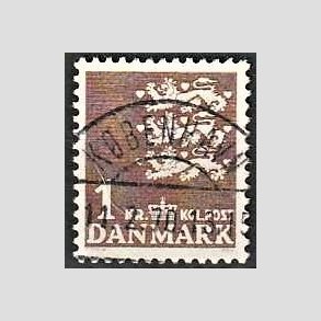 FRIMRKER DANMARK | 1946-47 - AFA 293 - Rigsvben 1,00 Kr. brun - Lux Stemplet