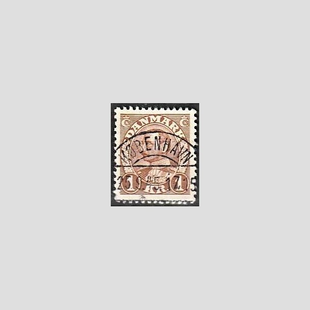 FRIMRKER DANMARK | 1934 - AFA 211 - Chr. X 1 Kr. brun - Pragt Stemplet Kbenhavn