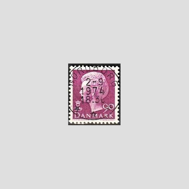 FRIMRKER DANMARK | 1974 - AFA 562 - Dronning Margrethe - 90 re violet - Pragt Stemplet