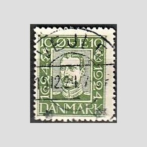 FRIM�RKER DANMARK | 1924 - AFA 135 - Postjubil�um 10 �re gr�n - Lux Stemplet