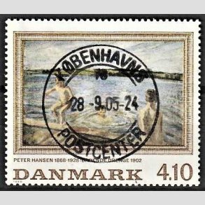 FRIMRKER DANMARK | 1988 - AFA 921 - Peter Hansen - 4,10 Kr. flerfarvet - Pragt Stemplet