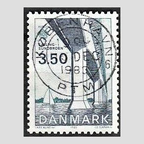 FRIM�RKER DANMARK | 1983 - AFA 779 - EU Bygningskunst - 3,50 Kr. bl�/gr�nbl� - Pragt Stemplet