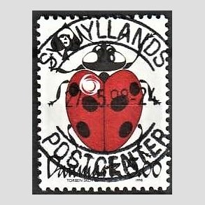 FRIM�RKER DANMARK | 1998 - AFA 1168 - Spar gift - 5,00 Kr. r�d/sort - Pragt Stemplet