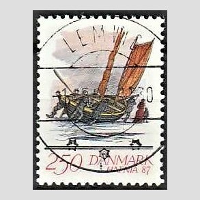 FRIM�RKER DANMARK | 1986 - AFA 852b - HAFNIA 87 II - 250 �re flerfarvet - Pragt Stemplet