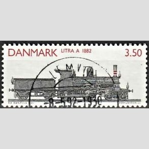 FRIM�RKER DANMARK | 1991 - AFA 986 - Lokomotiver - 3,50 Kr. r�d/sort - Pragt Stemplet