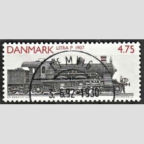 FRIM�RKER DANMARK | 1991 - AFA 988 - Lokomotiver - 4,75 Kr. r�d/sort - Pragt Stemplet