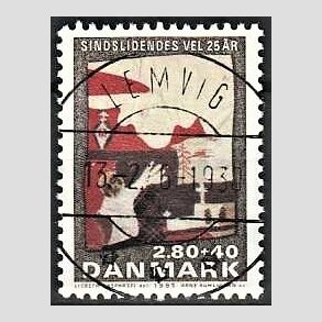 FRIMRKER DANMARK | 1985 - AFA 843 - Sindslidendes Vel - 2,80 Kr. + 40 re flerfarvet - Pragtmrke