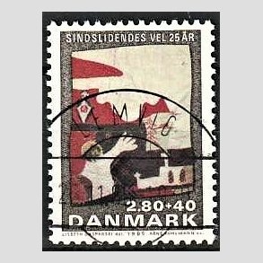 FRIMRKER DANMARK | 1985 - AFA 843 - Sindslidendes Vel - 2,80 Kr. + 40 re flerfarvet - Pragt Stemplet Lemvig
