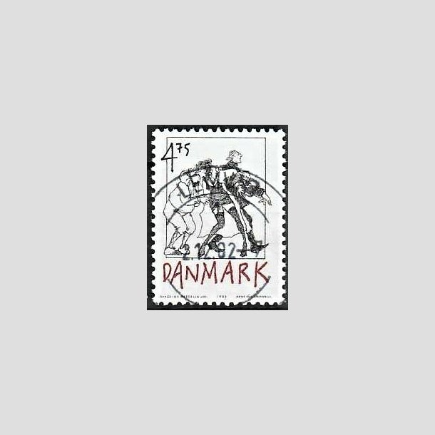 FRIMRKER DANMARK | 1992 - AFA 1030 - Danske tegneseriefigurer - 4,75 Kr. sort/rd - Pragt Stemplet Lemvig