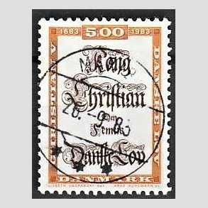 FRIM�RKER DANMARK | 1983 - AFA 781 - Danske Lov 300 �r. - 5,00 Kr. flerfarvet - Pragt Stemplet