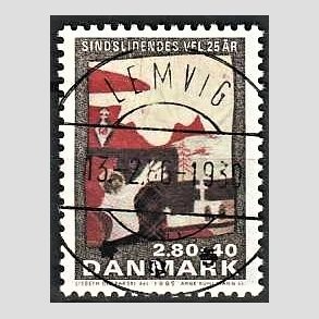 FRIMRKER DANMARK | 1985 - AFA 843 - Sindslidendes Vel - 2,80 Kr. + 40 re flerfarvet - Pragtmrke