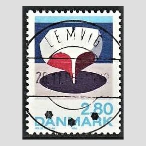 FRIM�RKER DANMARK | 1985 - AFA 845 - Kunst Helge Refn - 2,80 Kr. flerfarvet - Pragt Stemplet (Pragtm�rke)