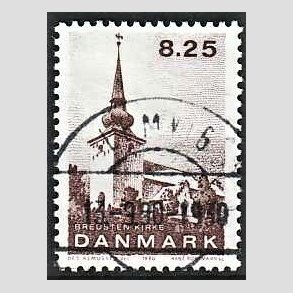FRIMRKER DANMARK | 1990 - AFA 976 - Jyske landsbykirker - 8,25 Kr. brun - Lux Stemplet