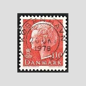 FRIMRKER DANMARK | 1978 - AFA 653 - Dronning Margrethe - 110 re orange - Pragt Stemplet