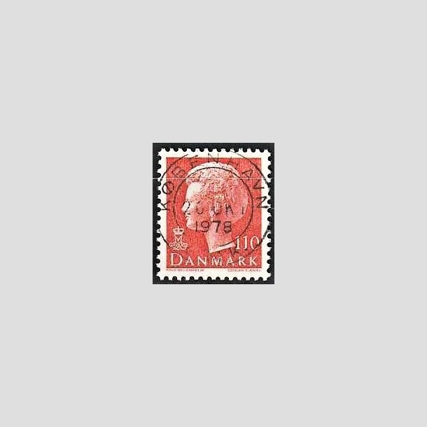 FRIMRKER DANMARK | 1978 - AFA 653 - Dronning Margrethe - 110 re orange - Pragt Stemplet