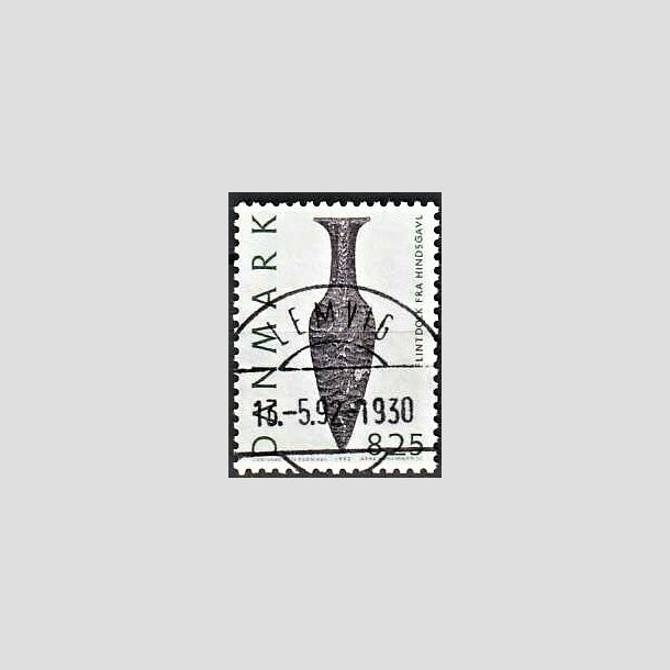 FRIMRKER DANMARK | 1992 - AFA 1010 - Nationalmuseets samlinger - 8,25 Kr. grn/sort - Lux Stemplet