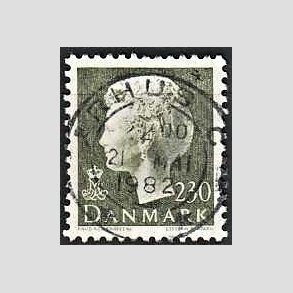 FRIMRKER DANMARK | 1981 - AFA 716 - Dronning Margrethe - 230 re sortgrn - Pragt Stemplet
