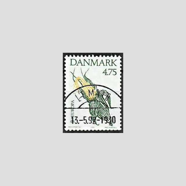 FRIMRKER DANMARK | 1992 - AFA 1015 - Europamrke Columbus - 4,75 Kr. grn/gul - Pragt Stemplet Lemvig