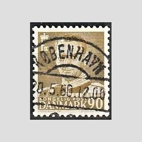 FRIMRKER DANMARK | 1952-53 - AFA 342 - Fr. IX 90 re oliven - Lux Stemplet