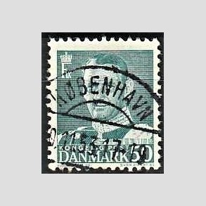 FRIMRKER DANMARK | 1952-53 - AFA 338 - Fr. IX 50 re blgrn - Lux Stemplet