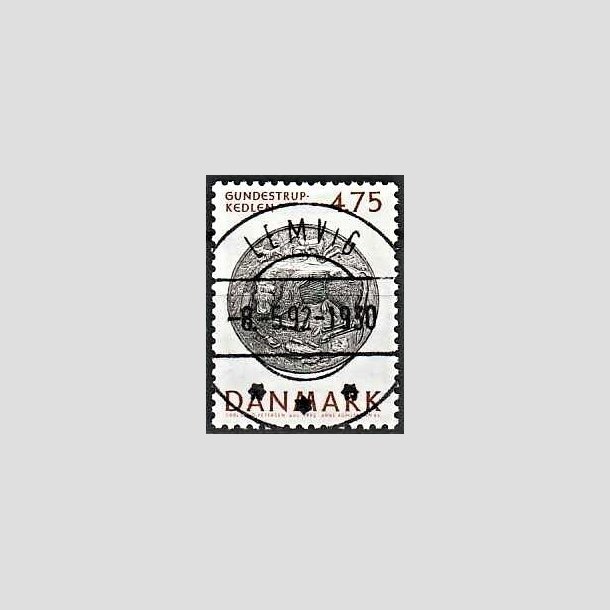 FRIMRKER DANMARK | 1992 - AFA 1009 - Nationalmuseets samlinger - 4,75 Kr. rd/sort - Pragt Stemplet (Pragtmrke)