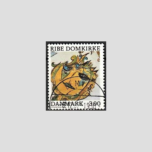 FRIMRKER DANMARK | 1987 - AFA 879 - Ribe Domkirke - 3,00 Kr. flerfarvet - Pragt Stemplet