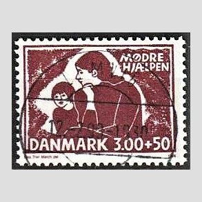 FRIMRKER DANMARK | 1988 - AFA 917 - Mdrehjlpen - 3,00 Kr. + 50 re rdbrun - Pragt Stemplet Lemvig