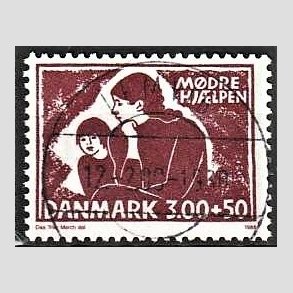 FRIMRKER DANMARK | 1988 - AFA 917 - Mdrehjlpen - 3,00 Kr. + 50 re rdbrun - Pragt Stemplet Lemvig