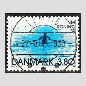 FRIM�RKER DANMARK | 1987 - AFA 887 - WM i roning - 3,80 Kr. bl� - Pragt Stemplet