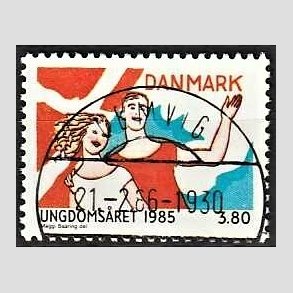 FRIMRKER DANMARK | 1985 - AFA 828 - Ungdomsr - 3,80 Kr. flerfarvet - Pragt Stemplet