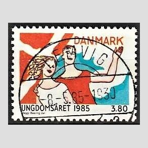 FRIMRKER DANMARK | 1985 - AFA 828 - Ungdomsr - 3,80 Kr. flerfarvet - Pragt Stemplet