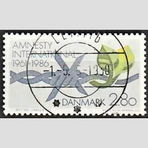 FRIMRKER DANMARK | 1986 - AFA 850 - Amnesty International 25 r - 2,80 Kr. flerfarvet - Pragt Stemplet Lemvig