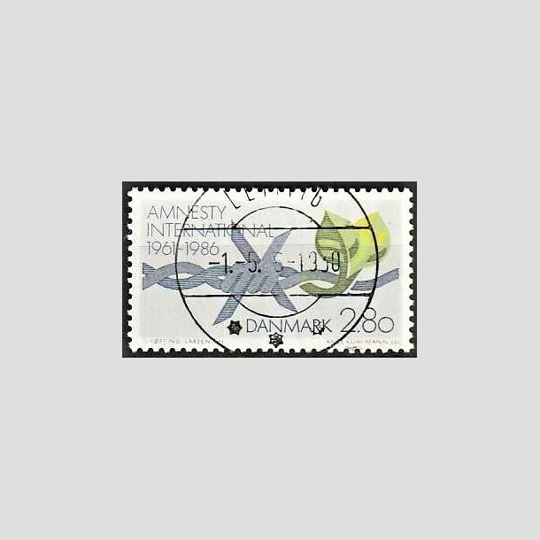 FRIMRKER DANMARK | 1986 - AFA 850 - Amnesty International 25 r - 2,80 Kr. flerfarvet - Pragt Stemplet Lemvig