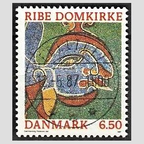 FRIM�RKER DANMARK | 1987 - AFA 881 - Ribe Domkirke - 6,50 Kr. flerfarvet - Pragt Stemplet Ebeltoft