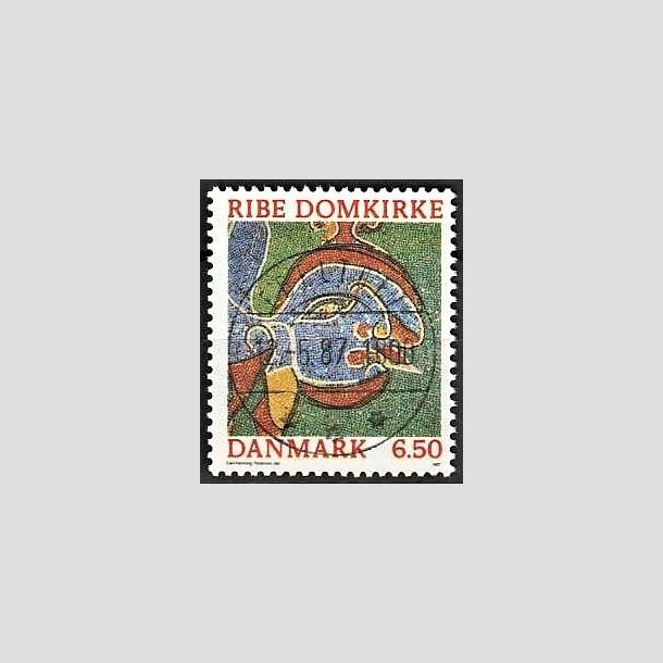 FRIMRKER DANMARK | 1987 - AFA 881 - Ribe Domkirke - 6,50 Kr. flerfarvet - Pragt Stemplet Ebeltoft