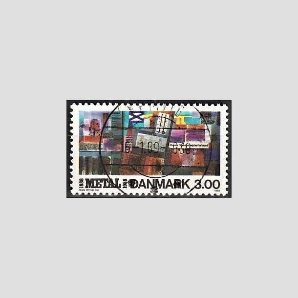 FRIMRKER DANMARK | 1988 - AFA 915 - Dansk Metal 100 r - 3,00 Kr. flerfarvet - Pragt Stemplet