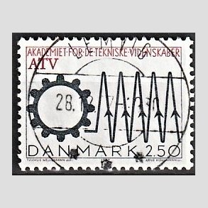 FRIMRKER DANMARK | 1987 - AFA 884 - Akademiet for Teknisk Videnskab - 2,50 Kr. sort/rd - Lux Stemplet
